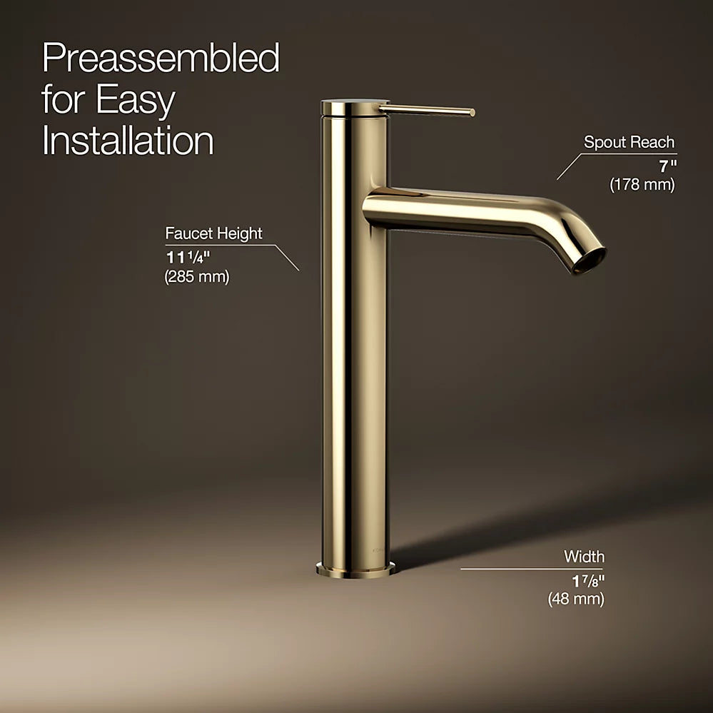 Kohler Components Tall single-handle bathroom sink faucet, 1.2 gpm K-77959-4A-AF - Plumbing Market