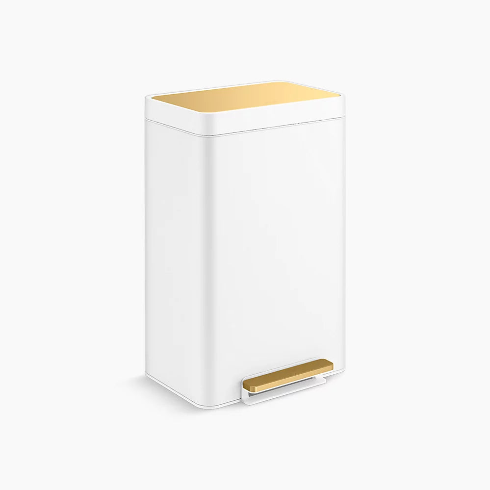 Kohler 13-gallon stainless steel step trash can K-20940-WMB - Plumbing Market
