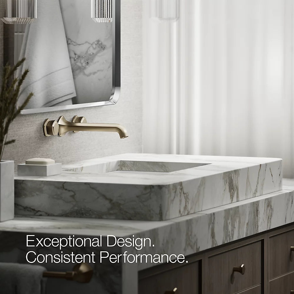 Kohler Occasion Wall-mount bathroom sink faucet Knob handle trim, 1.2 gpm K-T27013-9-BV - Plumbing Market