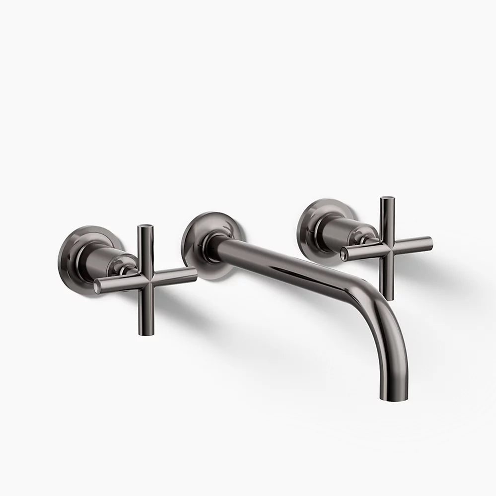 Kohler Purist Wall-mount bathroom sink faucet trim with Cross handles, 1.2 gpm K-T14414-3-TT - Plumbing Market