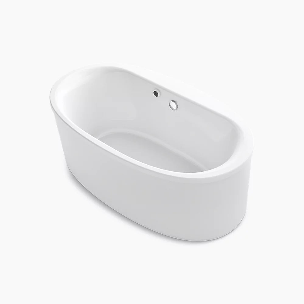 Kohler Sunstruck 60" x 34" freestanding bath with Bask heated surface and straight shroud K-24001-W1-0 - Plumbing Market