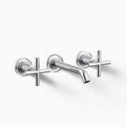 Kohler Purist Wall-mount bathroom sink faucet trim with Cross handles, 1.2 gpm K-T14413-3-CP - Plumbing Market
