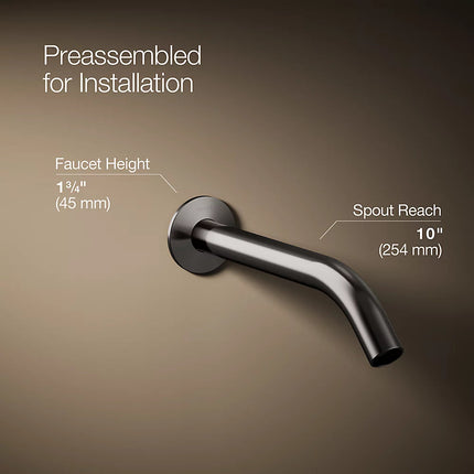 Kohler Components Wall-mount bathroom sink faucet spout with Tube design, 1.2 gpm K-T23890-TT - Plumbing Market