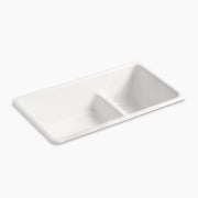 Kohler Iron/Tones Smart Divide 33" top-/undermount double-bowl kitchen sink K-6625-FF - Plumbing Market