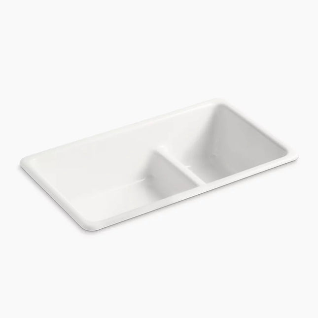 Kohler Iron/Tones Smart Divide 33" top-/undermount double-bowl kitchen sink K-6625-FF - Plumbing Market