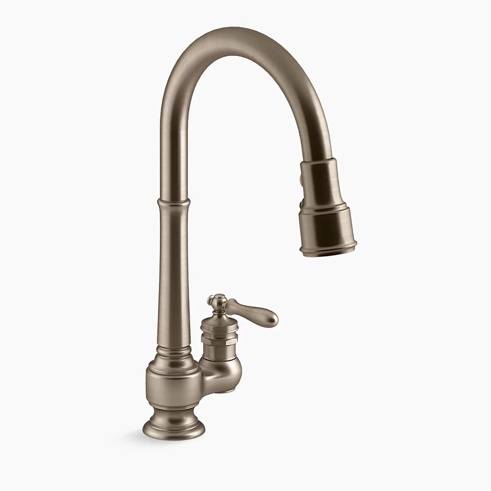 Kohler Artifacts Pull-down kitchen sink faucet with three-function sprayhead K-99260-BV - Plumbing Market
