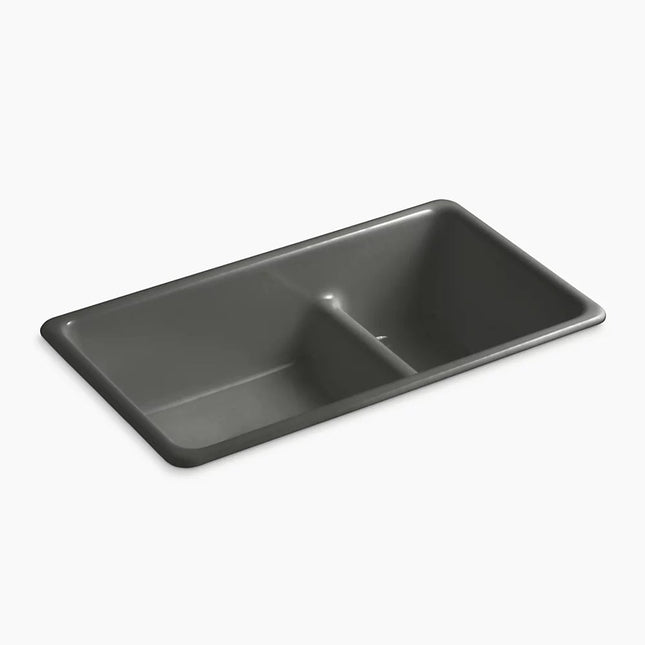 Kohler Iron/Tones Smart Divide 33" top-/undermount double-bowl kitchen sink K-6625-58 - Plumbing Market