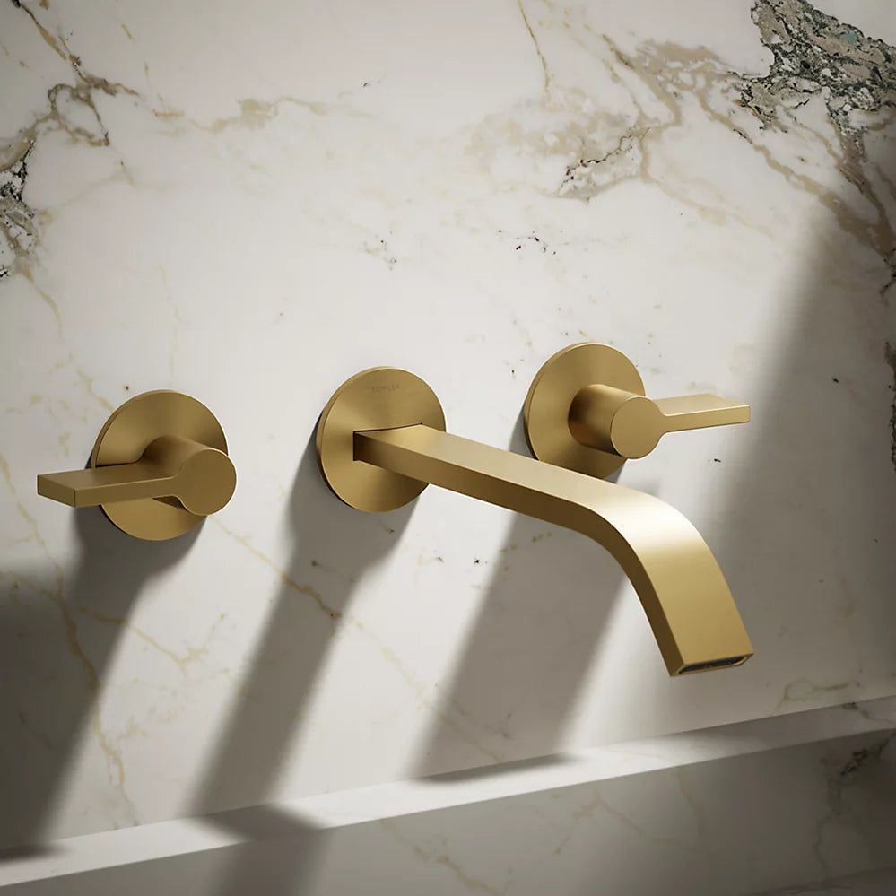 Kohler Components Wall-mount bathroom sink faucet spout with Ribbon design, 1.2 gpm K-T23888-2MB - Plumbing Market