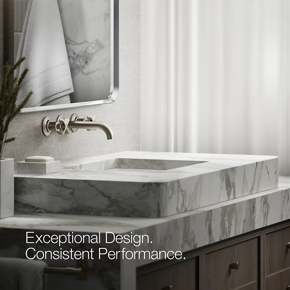 Kohler Castia by Studio McGee Wall-mount bathroom sink faucet trim, 1.2 gpm K-T35909-3-BN - Plumbing Market