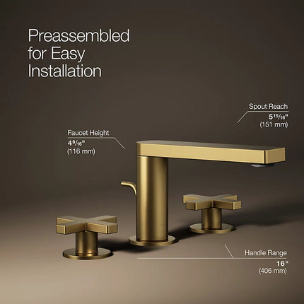 Kohler Composed Widespread bathroom sink faucet with Cross handles, 1.2 gpm K-73060-3-2MB - Plumbing Market