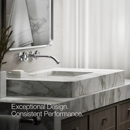 Kohler Components Wall-mount bathroom sink faucet Industrial handle trim K-T77981-9-CP - Plumbing Market