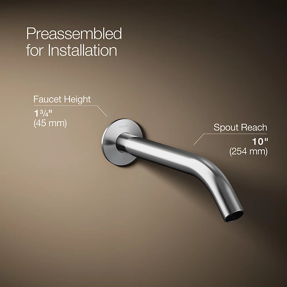 Kohler Components Wall-mount bathroom sink faucet spout with Tube design, 1.2 gpm K-T23890-CP - Plumbing Market