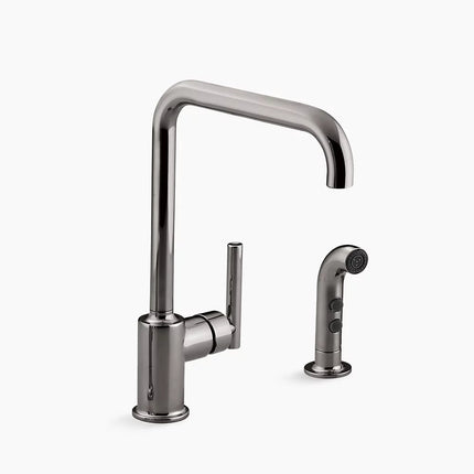 Kohler Purist Single-handle kitchen sink faucet with side sprayer K-7508-TT - Plumbing Market