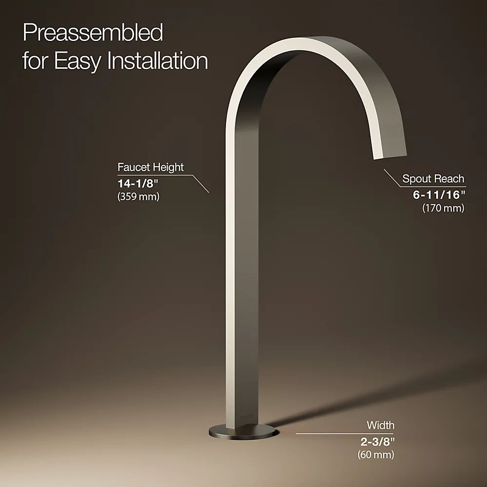 Kohler Components Bathroom sink faucet spout with Ribbon design, 1.2 gpm K-77966-BN - Plumbing Market
