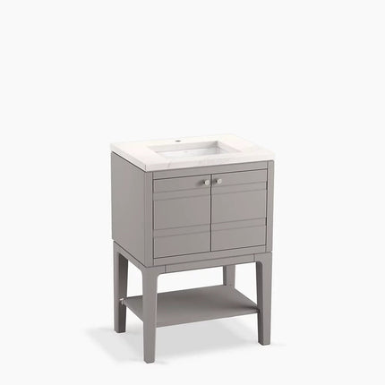 Kohler Helst 24" bathroom vanity cabinet with sink and quartz top K-33523-ASB-1WT - Plumbing Market