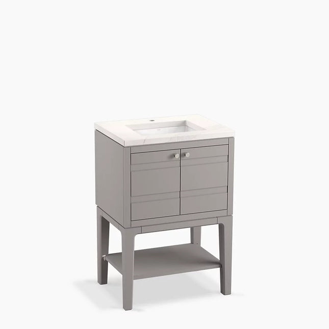 Kohler Helst 24" bathroom vanity cabinet with sink and quartz top K-33523-ASB-1WT - Plumbing Market