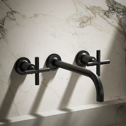 Kohler Purist Wall Mount Bathroom Sink Faucet Trim with Cross Handles 1.2 GPM - Plumbing Market