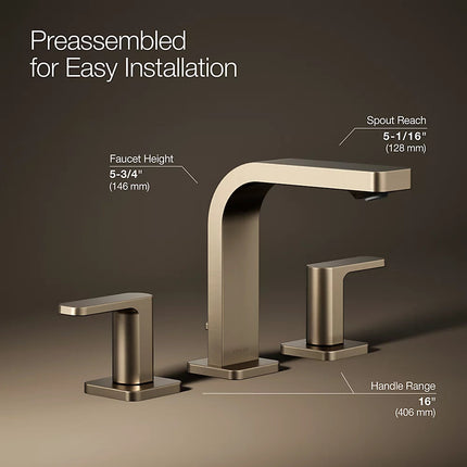 Kohler Parallel Widespread bathroom sink faucet, 0.5 gpm K-23484-4N-BV - Plumbing Market