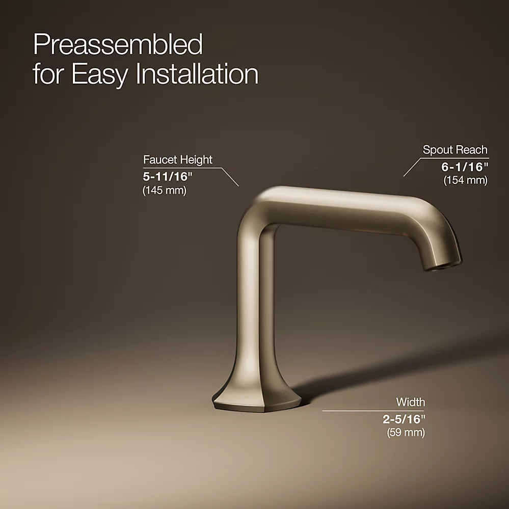 Kohler Occasion Bathroom sink faucet spout with Straight design, 1.2 gpm K-27009-BV - Plumbing Market