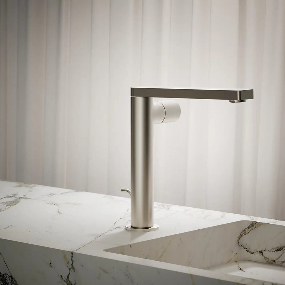Kohler Composed Tall single-handle bathroom sink faucet with Cylindrical handle, 1.2 gpm K-73159-7-BN - Plumbing Market