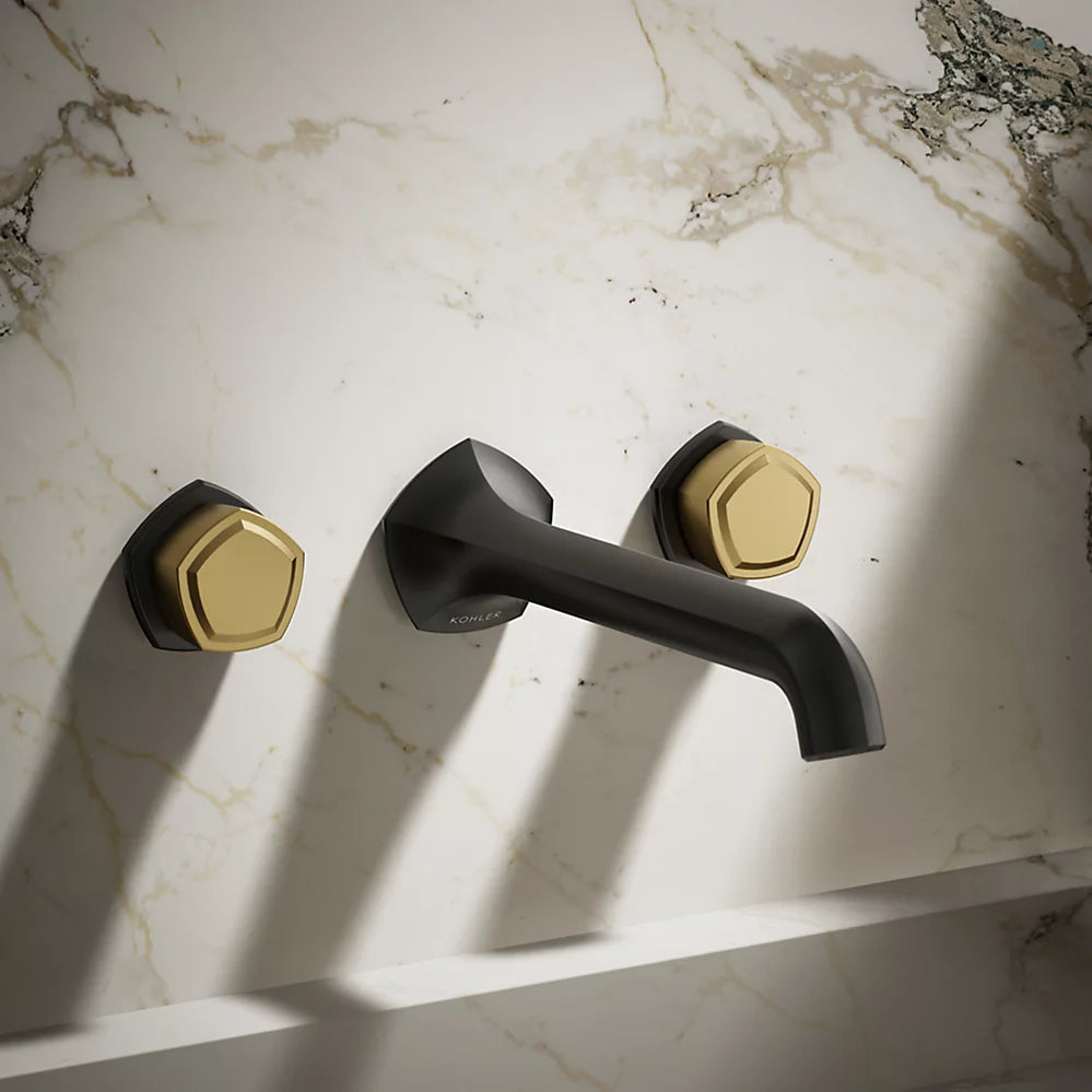 Kohler Occasion Wall-mount bathroom sink faucet Knob handle trim, 1.2 gpm K-T27013-9-BMB - Plumbing Market