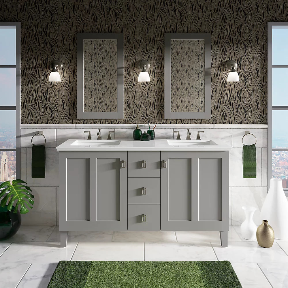 Kohler Poplin 60" bathroom vanity cabinet K-99537-LG-1WT - Plumbing Market