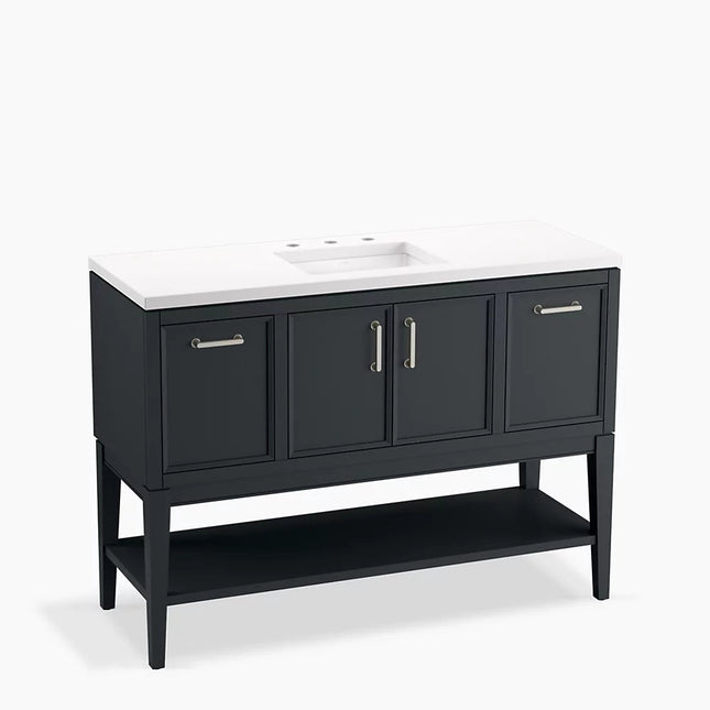 Kohler Winnow 48" bathroom vanity cabinet with sink and quartz top K-33580-ASB-1WX - Plumbing Market