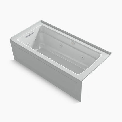 Kohler Archer 66" x 32" alcove Heated BubbleMassage air bath and whirlpool, left drain K-1949-XGHLA-95 - Plumbing Market