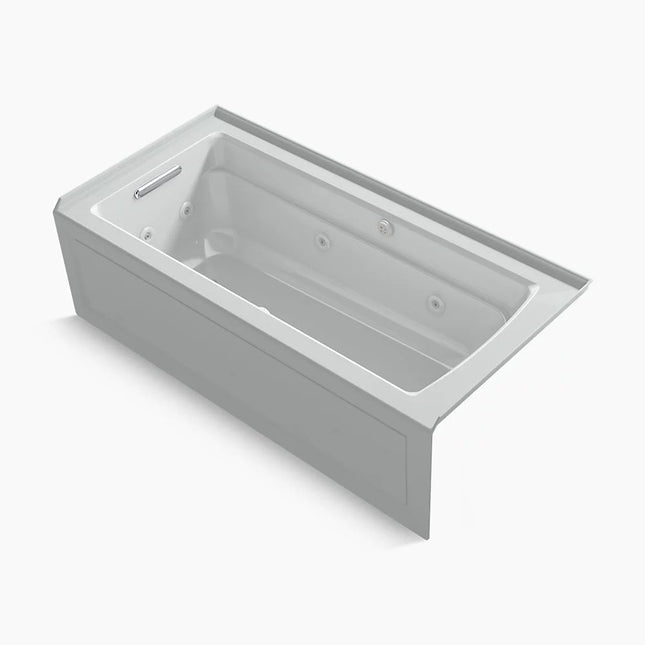 Kohler Archer 66" x 32" alcove Heated BubbleMassage air bath and whirlpool, left drain K-1949-XGHLA-95 - Plumbing Market