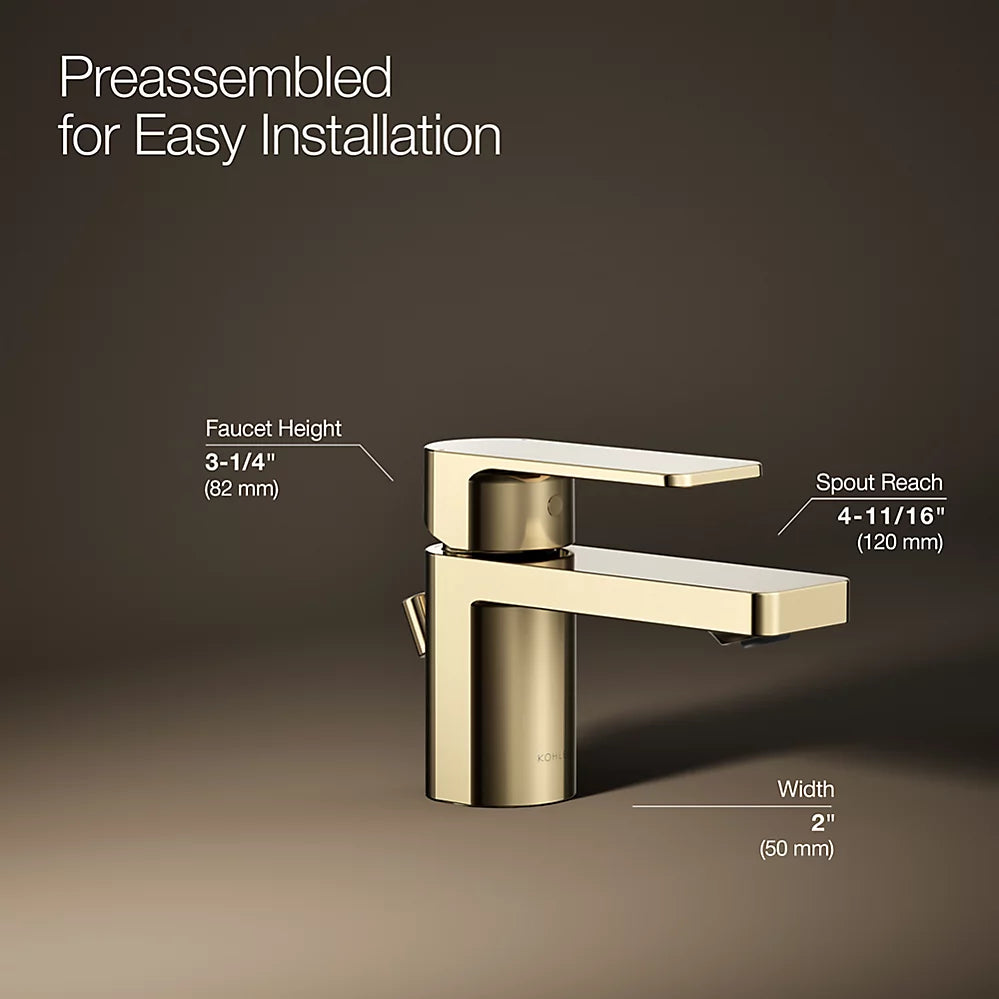 Kohler Parallel Low single-handle bathroom sink faucet, 0.5 gpm K-24804-4N-AF - Plumbing Market