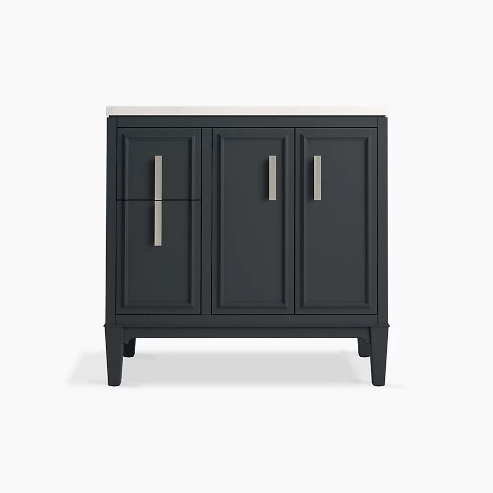 Kohler Southerk 36" bathroom vanity cabinet with sink and quartz top K-33545-ASB-1WX - Plumbing Market