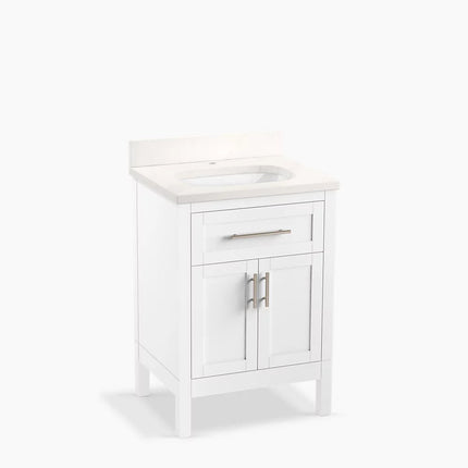 Kohler Hadron 24" bathroom vanity cabinet with sink and quartz top K-39603-ASB-0 - Plumbing Market