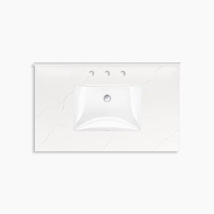 Kohler Seagrove by Studio McGee 36" bathroom vanity cabinet with sink and quartz top K-35026-LWG - Plumbing Market