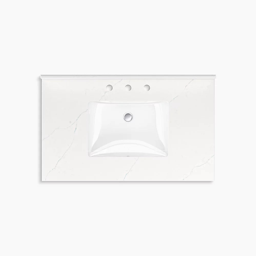 Kohler Seagrove by Studio McGee 36" bathroom vanity cabinet with sink and quartz top K-35026-LWG - Plumbing Market