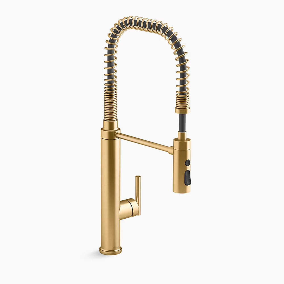Kohler Purist Semi-professional kitchen sink faucet with three-function sprayhead K-24982-2MB - Plumbing Market