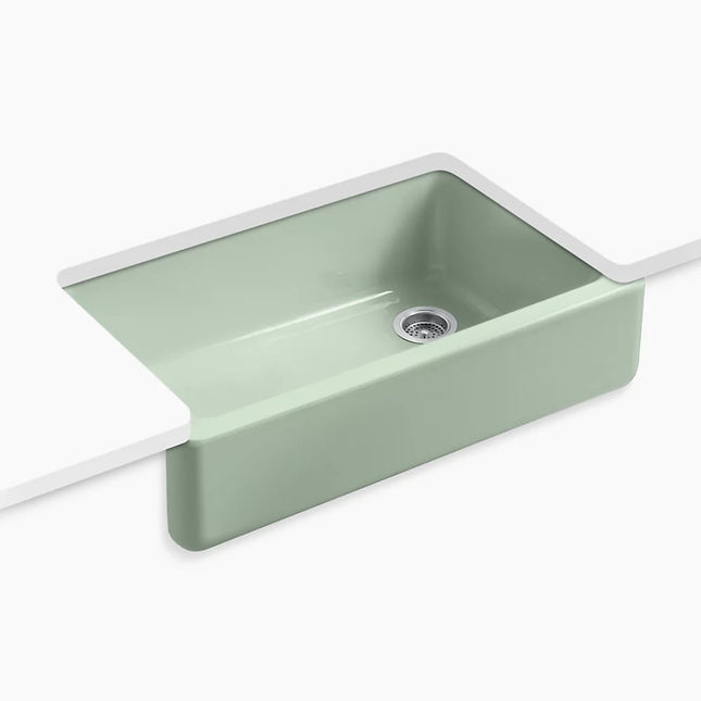 Kohler Whitehaven 35-3/4" undermount single-bowl farmhouse kitchen sink K-6489-42 - Plumbing Market