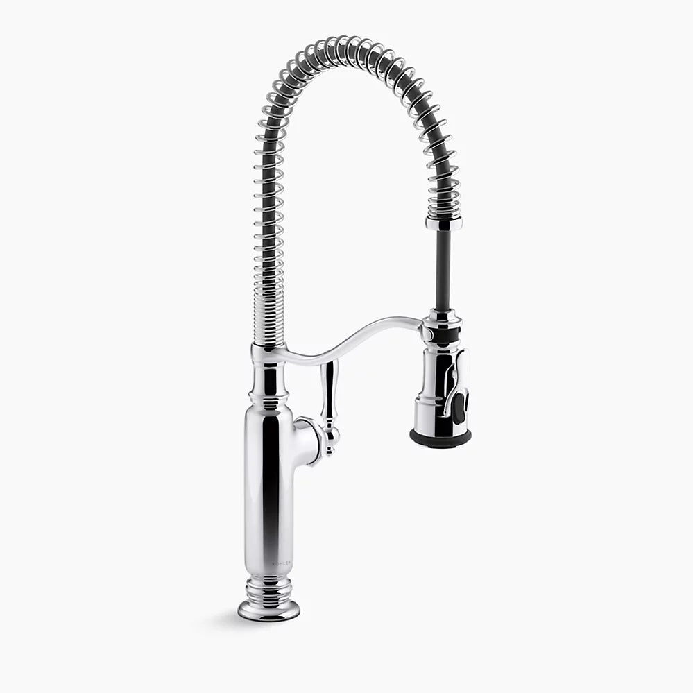 Kohler Tournant Semi-professional kitchen sink faucet with three-function sprayhead K-77515-CP - Plumbing Market