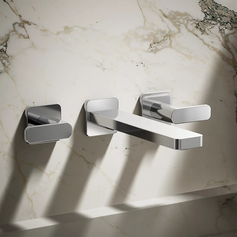 Kohler Parallel Wall-mount bathroom sink faucet trim, 1.2 gpm K-T27120-4-CP - Plumbing Market
