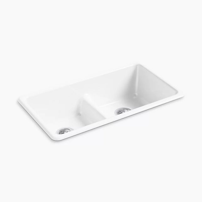 Kohler Iron/Tones Smart Divide 33" top-/undermount double-bowl kitchen sink K-5312-0 - Plumbing Market