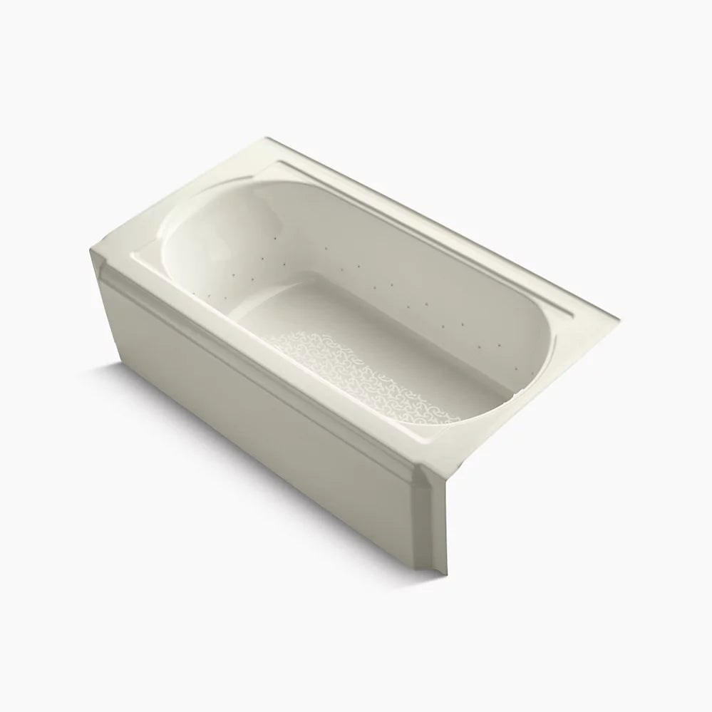 Kohler Memoirs 60" x 33-3/4" alcove BubbleMassage air bath with Biscuit airjet color finish and right-hand drain K-724-G96-96 - Plumbing Market
