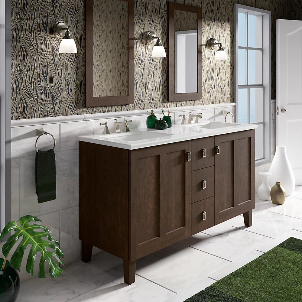 Kohler Poplin 60" bathroom vanity cabinet K-99537-LG-1WB - Plumbing Market