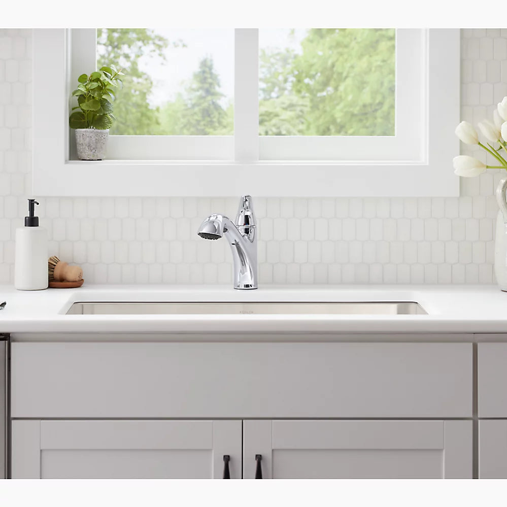 Kohler Jolt Pull-out kitchen sink faucet with two-function sprayhead K-30612-VS - Plumbing Market