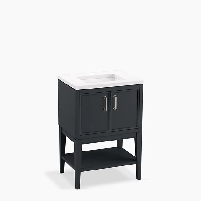 Kohler Winnow 24" bathroom vanity cabinet with sink and quartz top K-33577-ASB-1WX - Plumbing Market