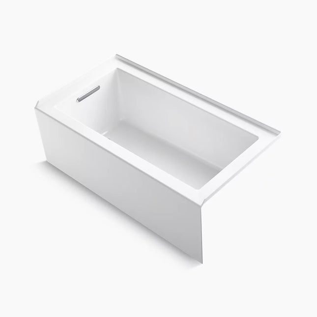 Kohler Underscore 60" x 32" alcove bath with integral apron, integral flange, and left-hand drain K-20202-LA-0 - Plumbing Market