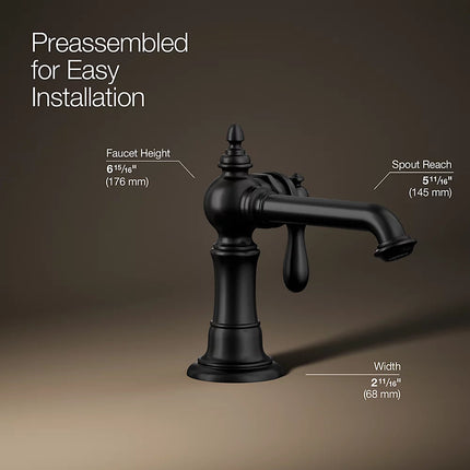 Kohler Artifacts Single-handle bathroom sink faucet, 1.2 gpm K-72762-9M-BL - Plumbing Market