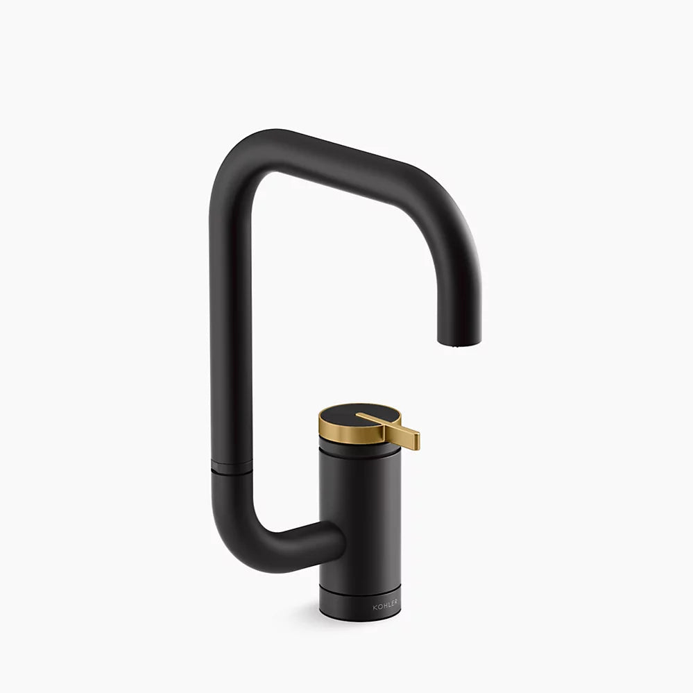 Kohler Components Single-handle bar sink faucet with two-function extended-reach spout K-28290-BMB - Plumbing Market