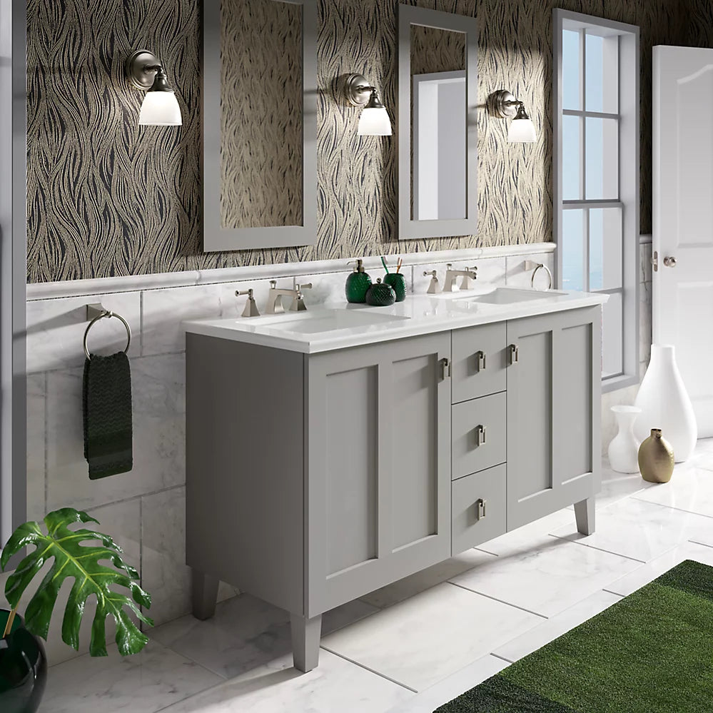 Kohler Poplin 60" bathroom vanity cabinet K-99537-LG-1WT - Plumbing Market