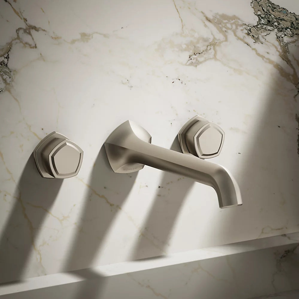 Kohler Occasion Wall-mount bathroom sink faucet Knob handle trim, 1.2 gpm K-T27013-9-BN - Plumbing Market