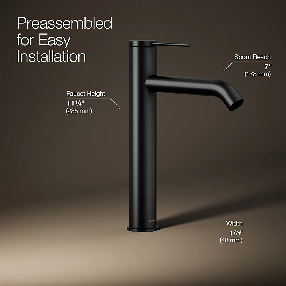 Kohler Components Tall single-handle bathroom sink faucet, 1.2 gpm K-77959-4A-BL - Plumbing Market