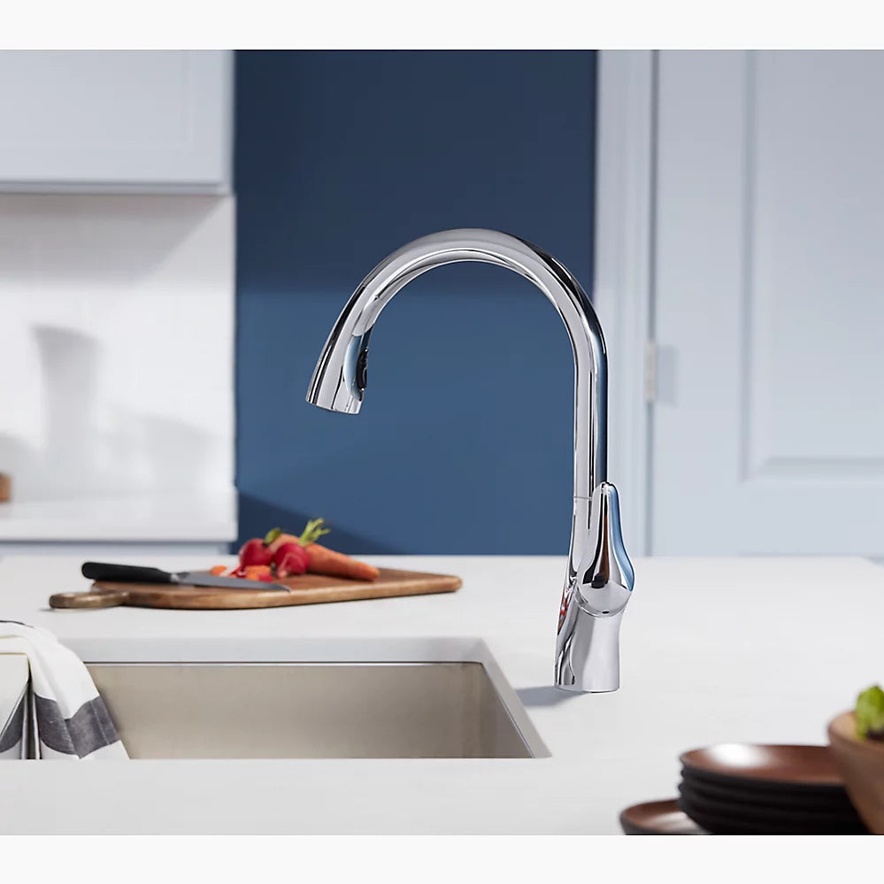 Kohler Rival Pull-down kitchen sink faucet with two-function sprayhead K-30469-VS - Plumbing Market